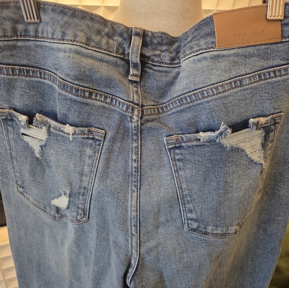 NWT Dear John Paris Bootcut Distressed Denim Jeans, Costa Blue, Size 27 - Picture 8 of 12
